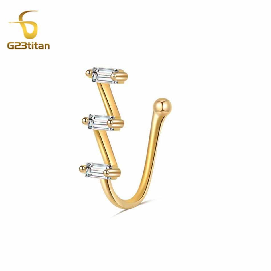 Body Jewelry Ear Piercing - 1pc Fake Nose Piercing Ring Women
