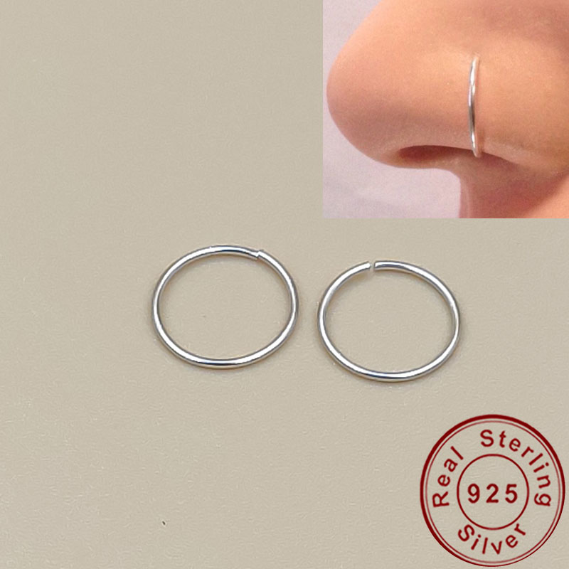 Helix Cartilage Ring - 925 silver nose ring lip ring