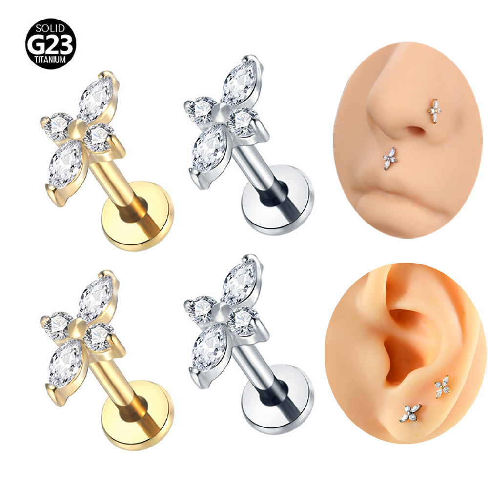 Helix Cartilage Ring - 1PC G23 Titanium Labret Piercing Jewelry