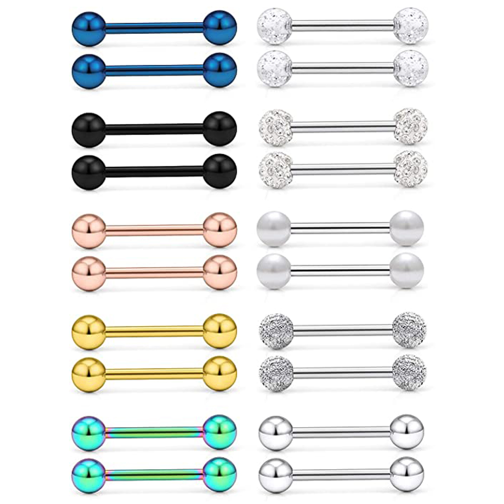 Body Jewelry Nipple Rings - 14G Tongue Rings Nipple Rings Surgical