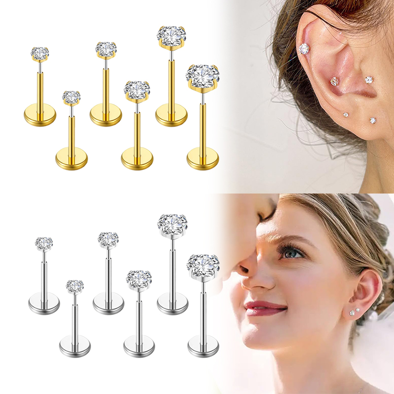 Body Jewelry Earrings - 20G/18G/16G Surgical Stainless Steel Threadless Nose
