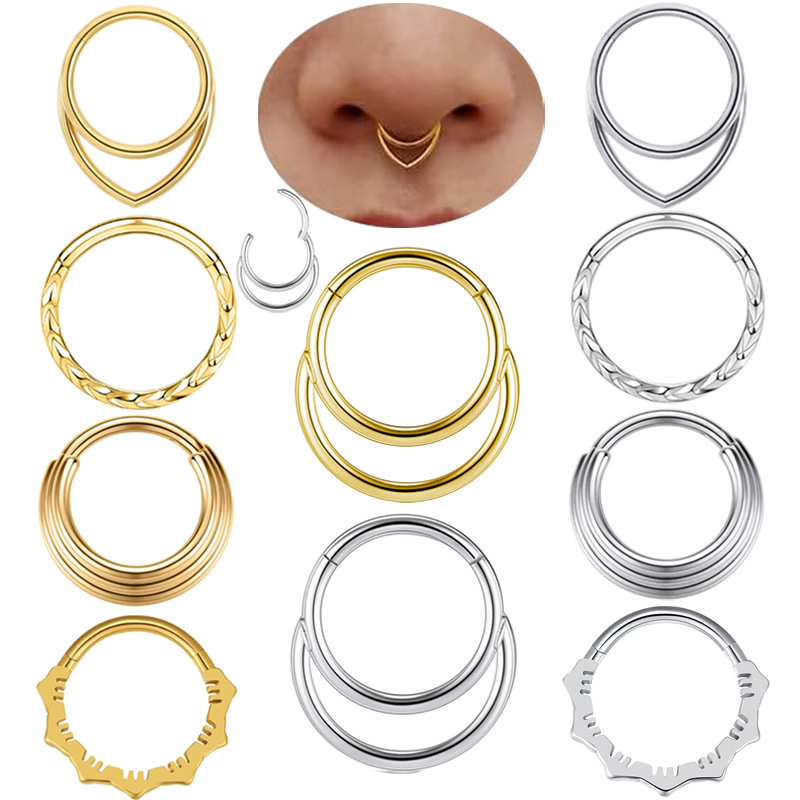 Nose Hoop Earrings Metal Nose  - Body Jewelry Earrings review and price
