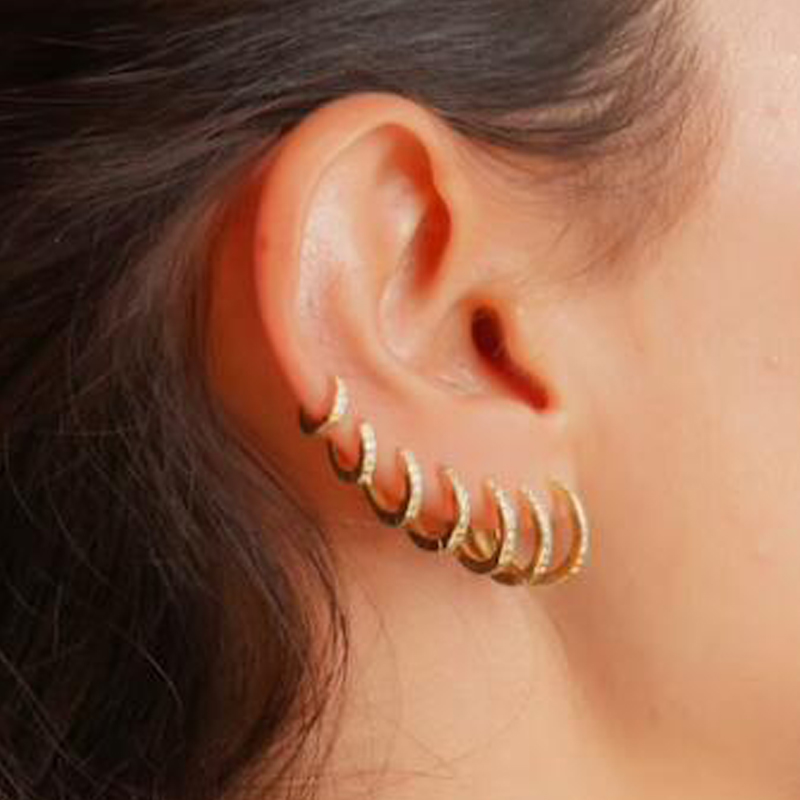 Rainbow CZ Huggies Hoop Earrin - Helix Cartilage Ring review and price