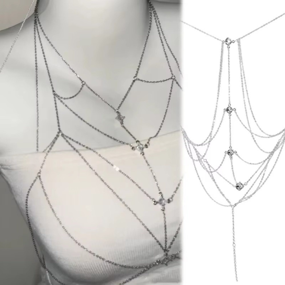 Glitter Rhinestone Bust Chain  - Body Jewelry Unique review and price
