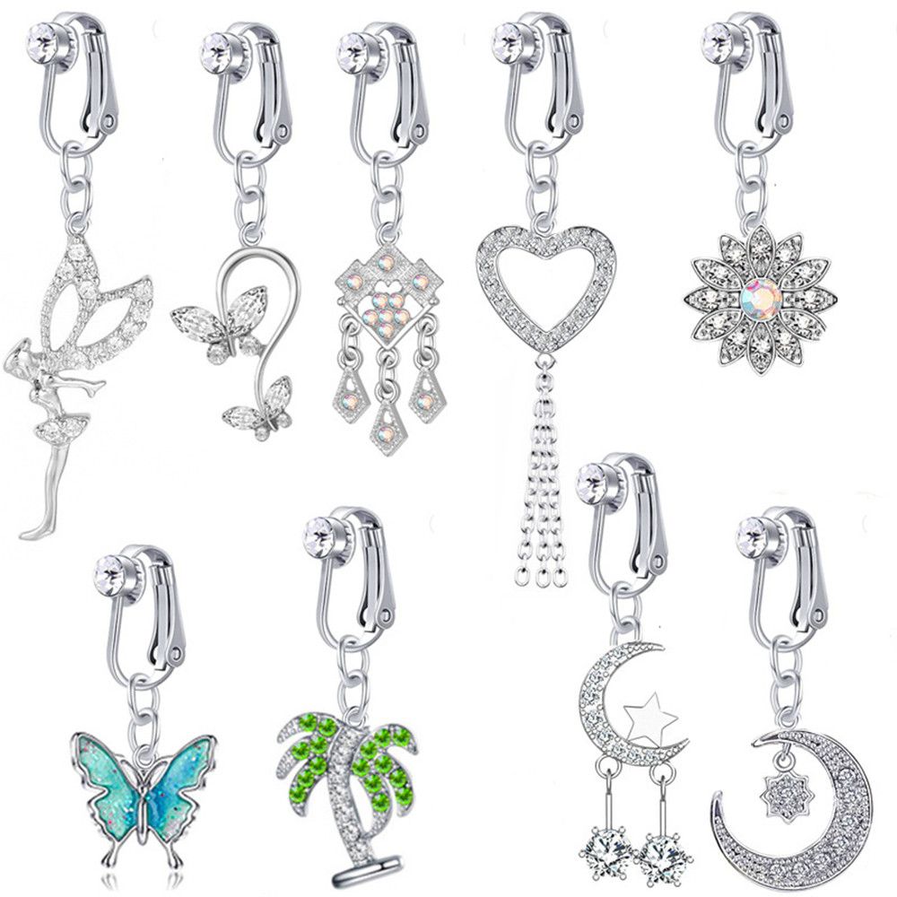 Faux Fake Belly Butterfly Fake - Body Jewelry Earrings review and price