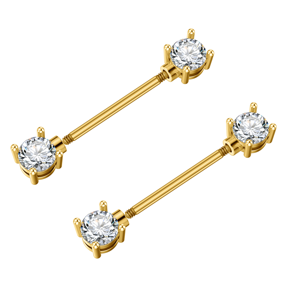 2PCS Both Sides Screwed Heart  - Body Jewelry Nipple Rings review and price