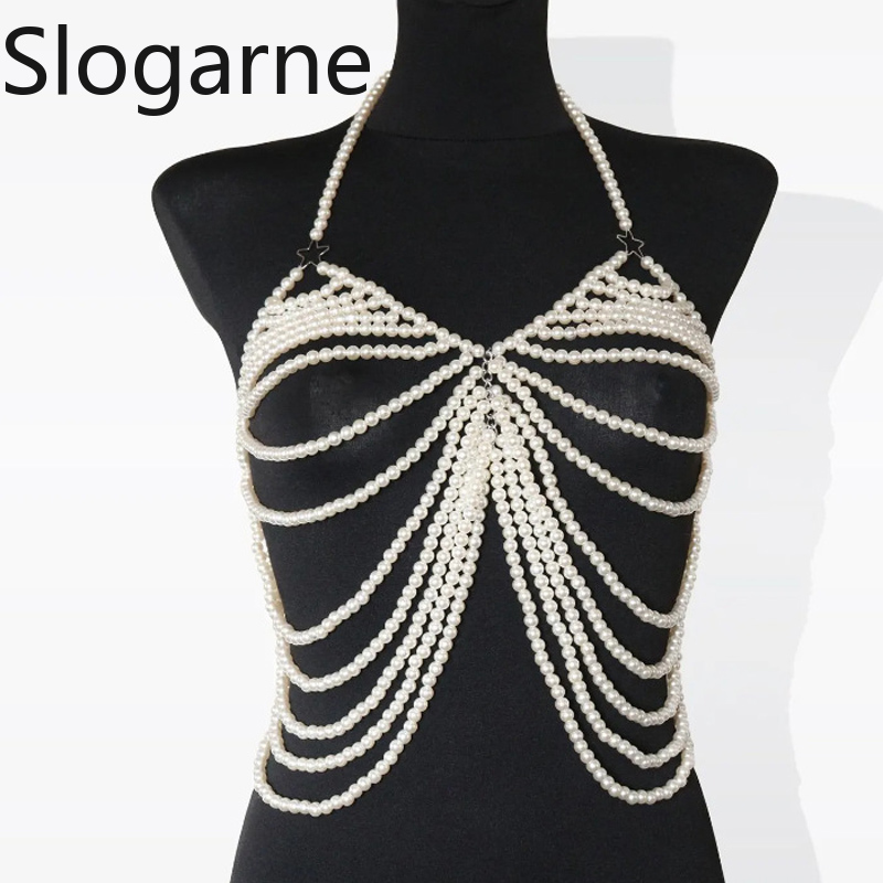 Women Sexy Pearl Body Chain Je - Body Jewelry Europe review and price
