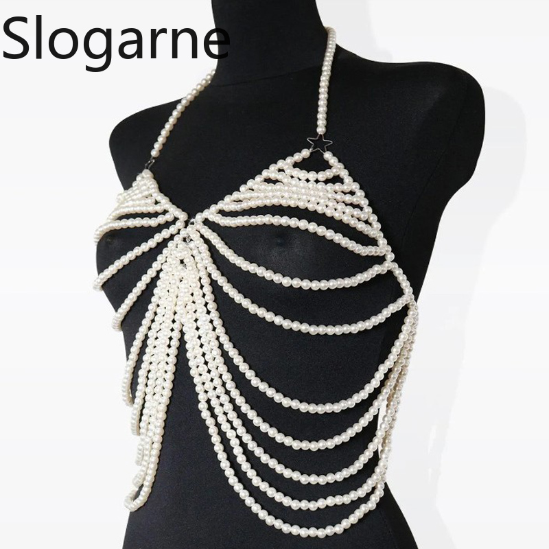 Women Sexy Pearl Body Chain Je - Body Jewelry Europe review and price