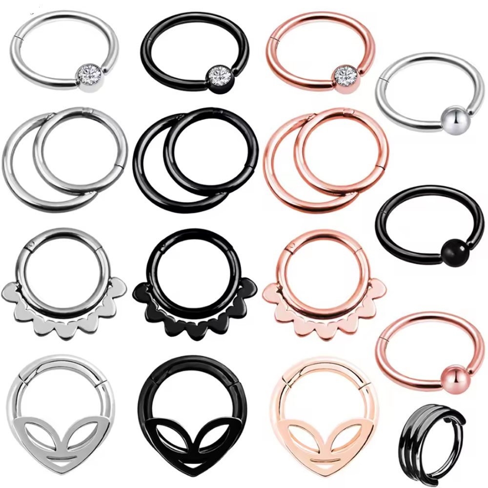 1PC Punk Styles Nose Ring Clic - Body Jewelry Ear Piercing review and price