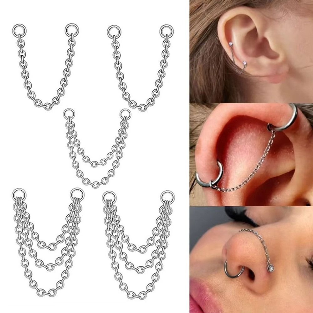 Fashion Titanium Nose Chain Do - Body Jewelry Ear Piercing review and price