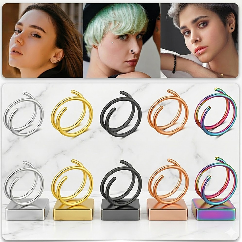 1PC Stainless Steel 316 Double - Body Jewelry Septum review and price