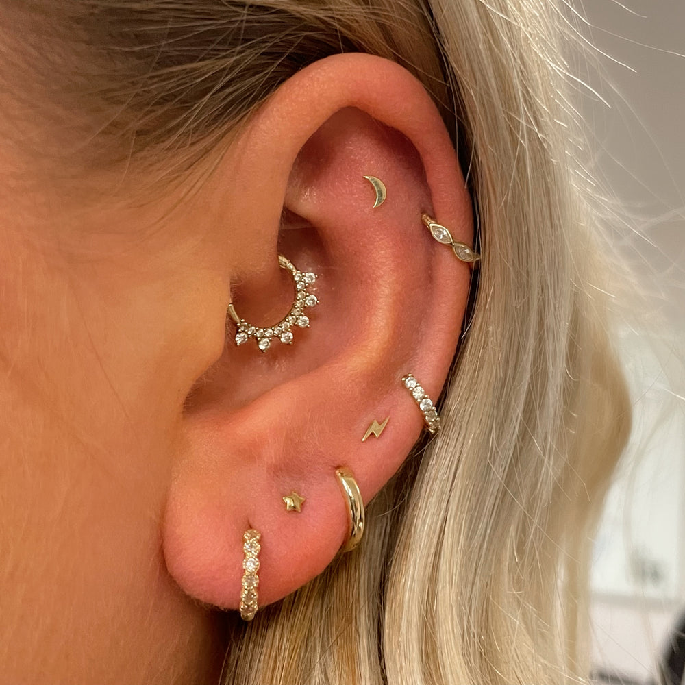 1PC Star Moon Lightning Zircon - Helix Cartilage Ring review and price
