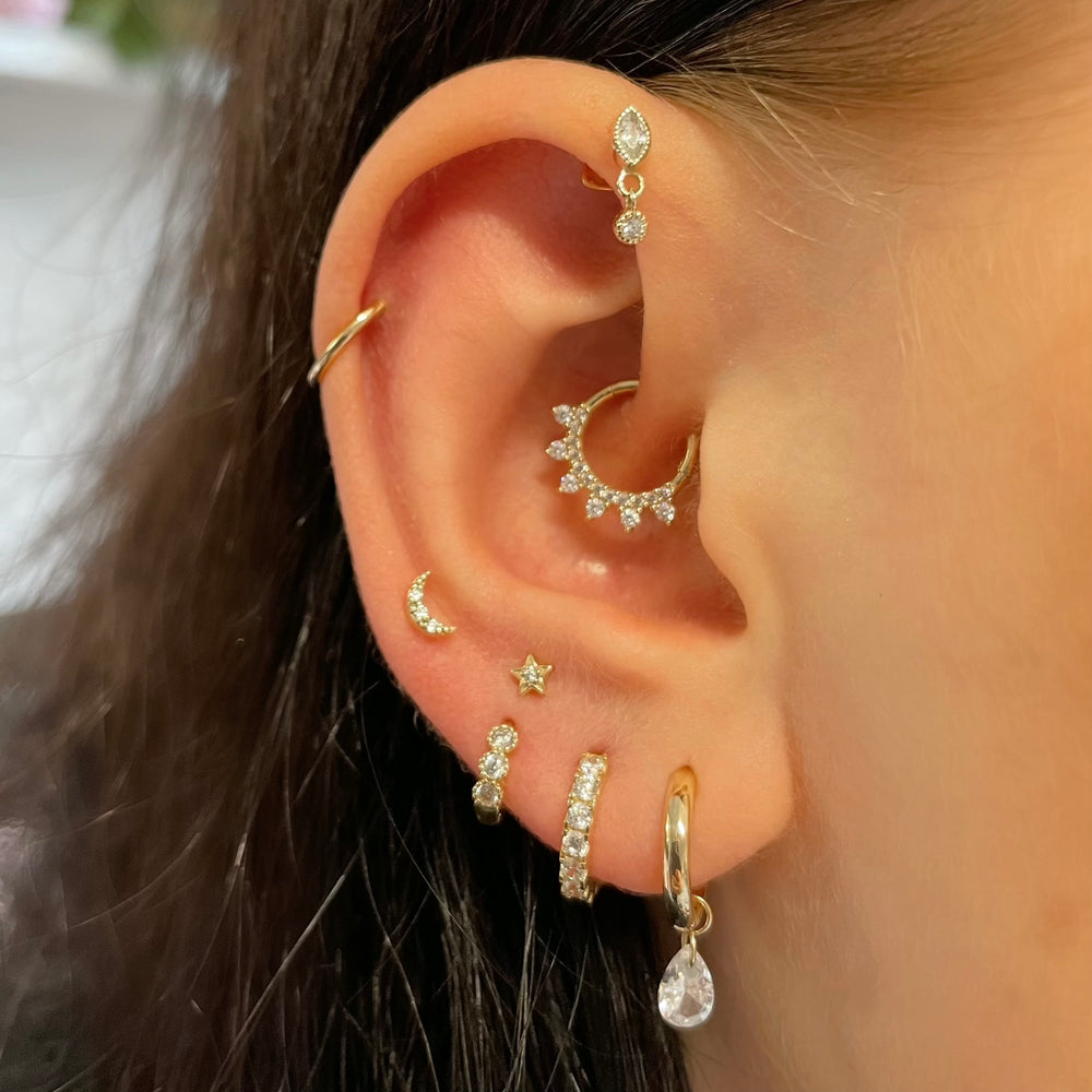 1PC Star Moon Lightning Zircon - Helix Cartilage Ring review and price