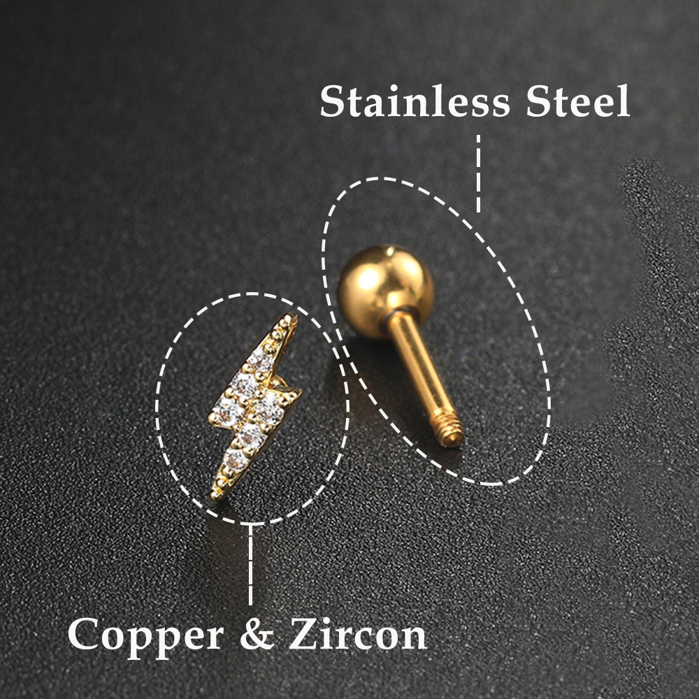 1PC Star Moon Lightning Zircon - Helix Cartilage Ring review and price