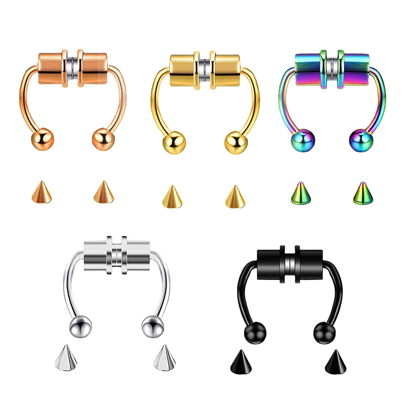 Women Fake Piercing Nose Ring  - Body Jewelry Septum review and price