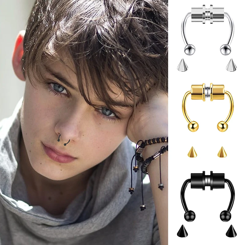 Women Fake Piercing Nose Ring  - Body Jewelry Septum review and price
