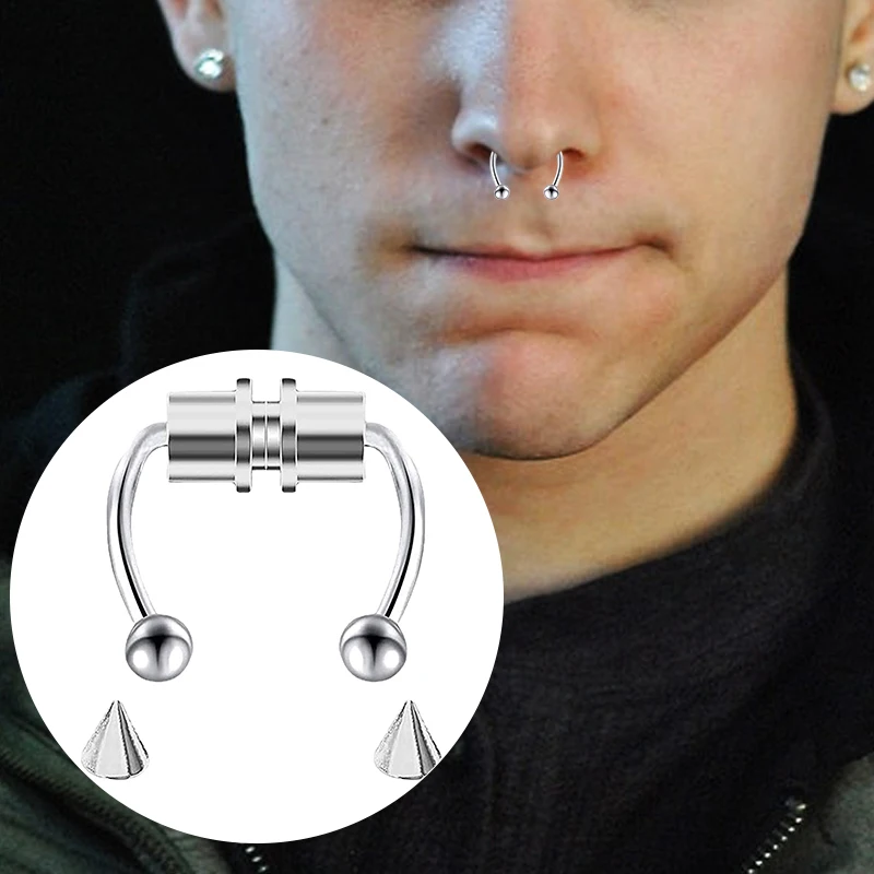 Women Fake Piercing Nose Ring  - Body Jewelry Septum review and price