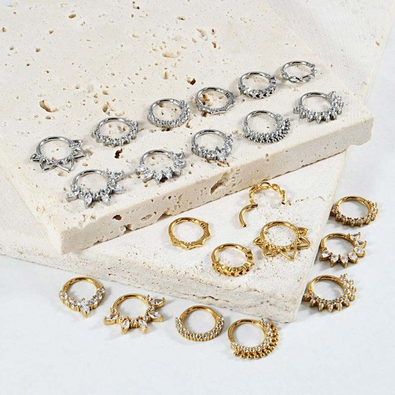 31BB Stylish Crystal Septum Ri - Body Jewelry Ear Piercing review and price
