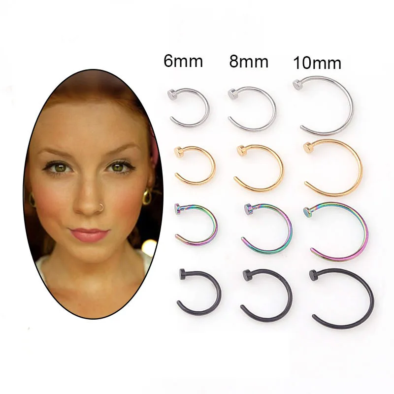 5pcs/lot 20G Nose Ring Hoop, 6 - Body Jewelry Earrings review and price
