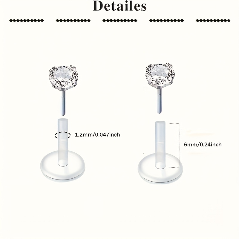 9pc Clear Lip Rings Studs Plas - Helix Cartilage Ring review and price
