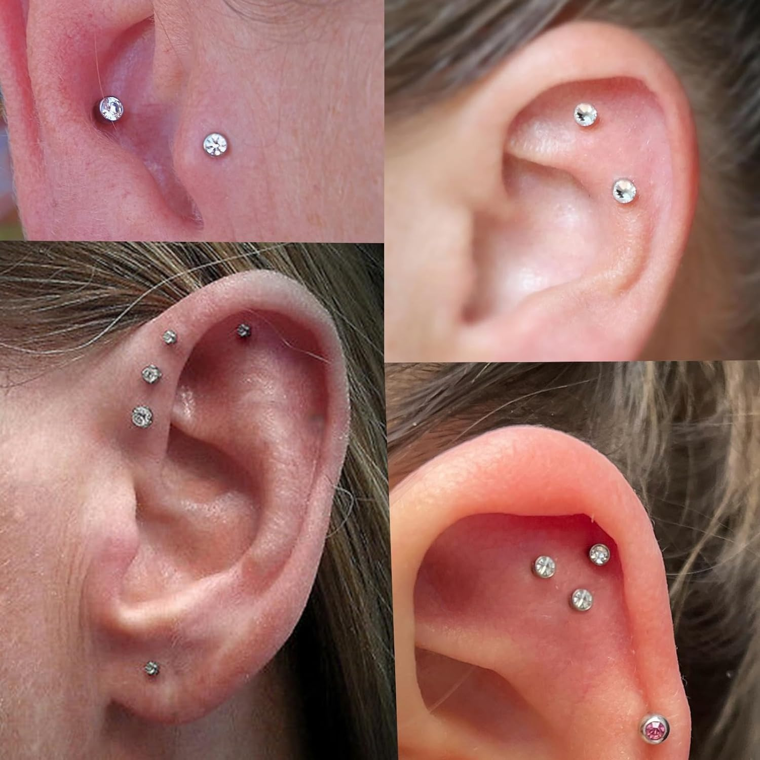 9pc Clear Lip Rings Studs Plas - Helix Cartilage Ring review and price