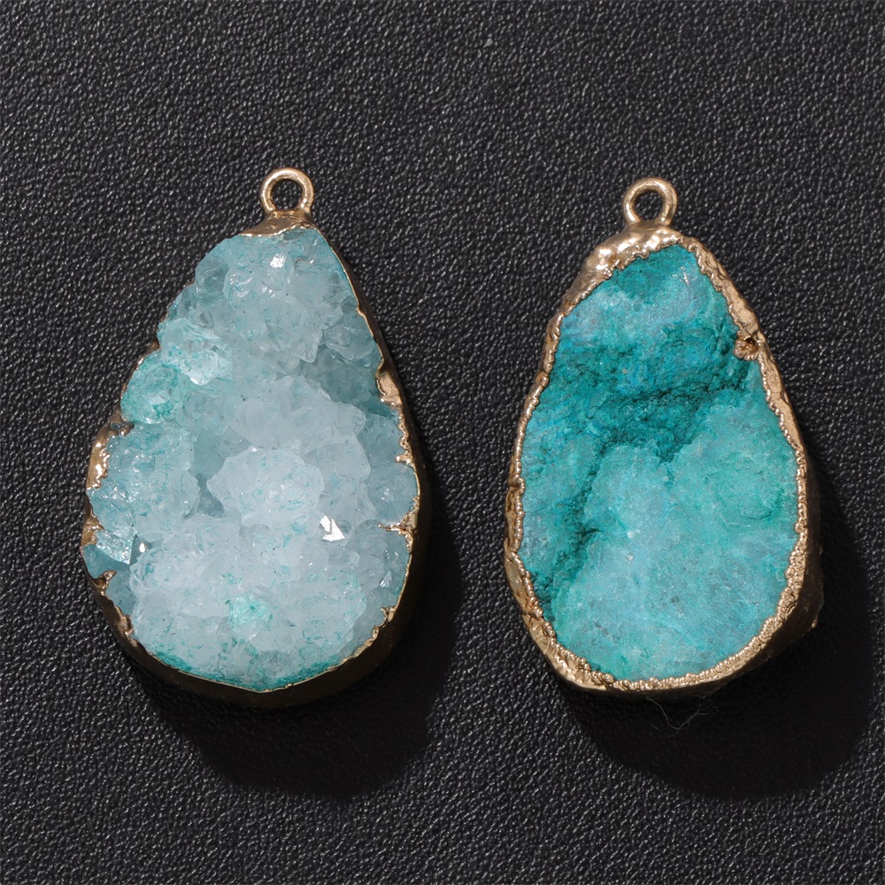 1PC Natural Agate Geode Pendan - Body Jewelry Unique review and price