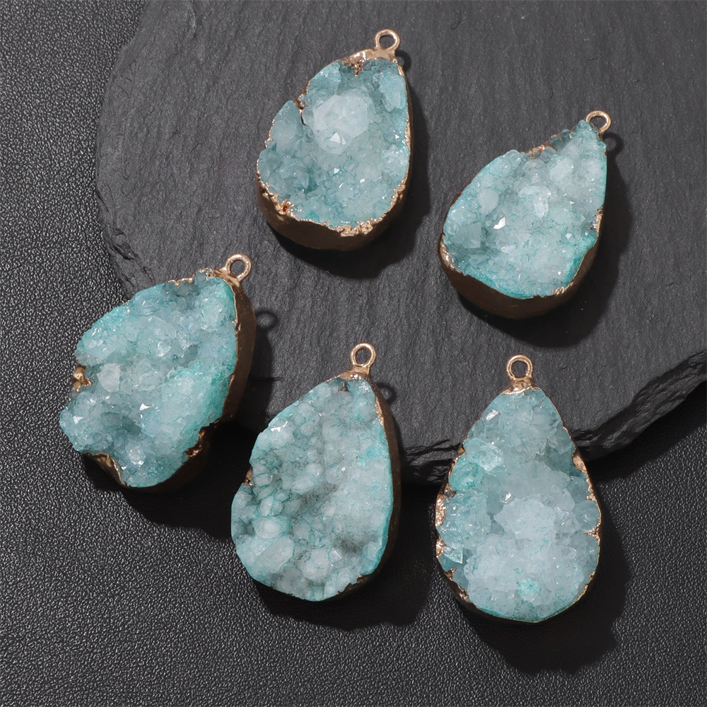 1PC Natural Agate Geode Pendan - Body Jewelry Unique review and price