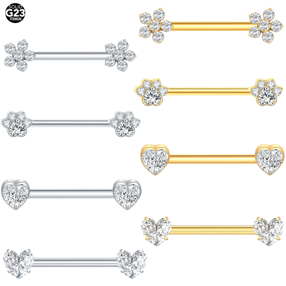 1Pc Titanium Flower Nipple Pie - Body Jewelry Nipple Rings review and price