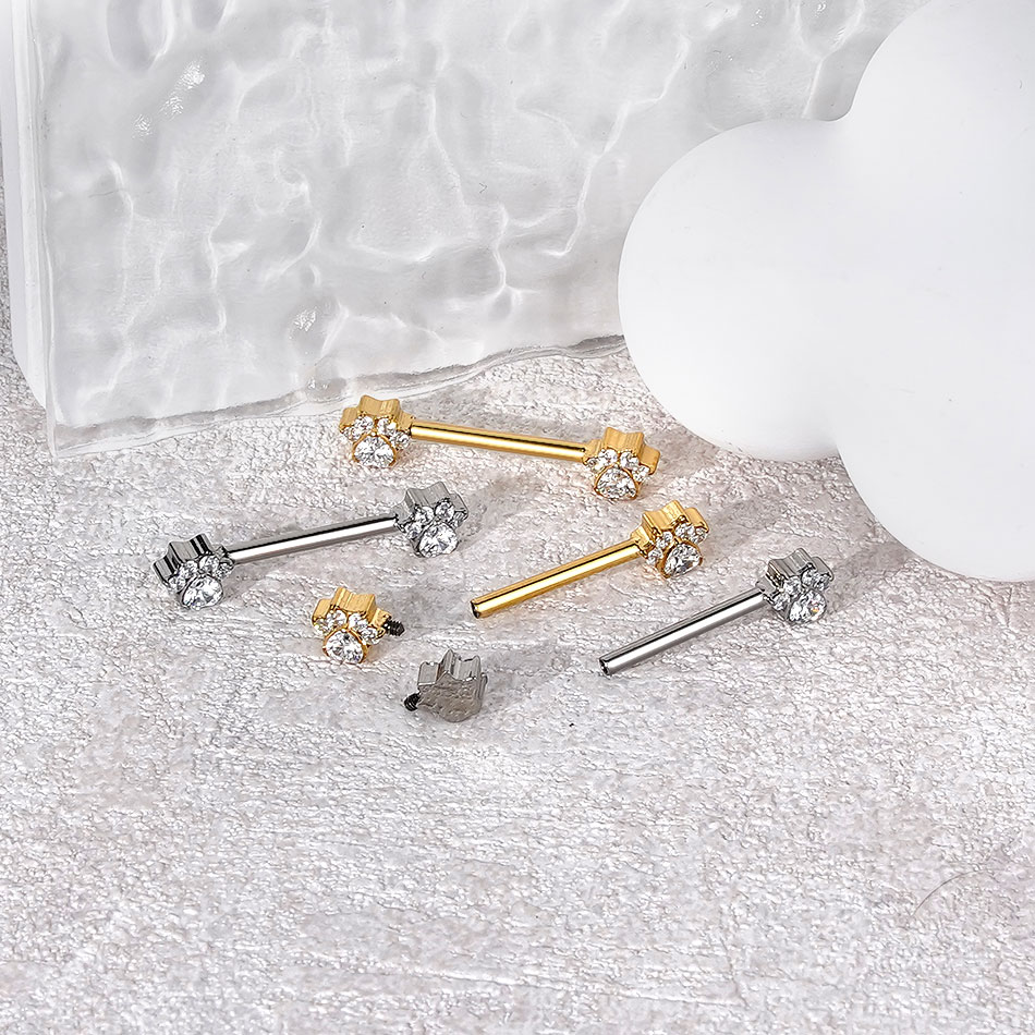 1Pc Titanium Flower Nipple Pie - Body Jewelry Nipple Rings review and price