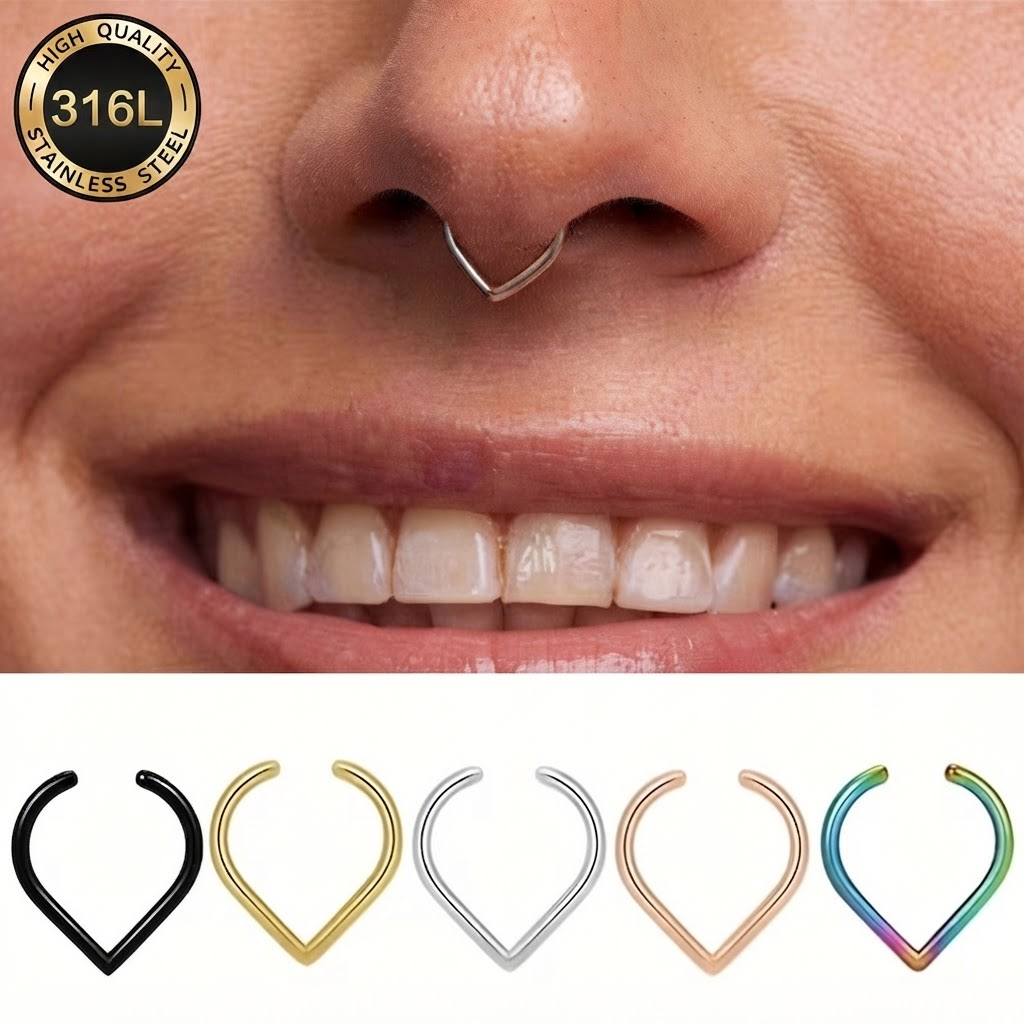 5Pcs Stainless Steel Fake Nose - Body Jewelry Ear Piercing review and price