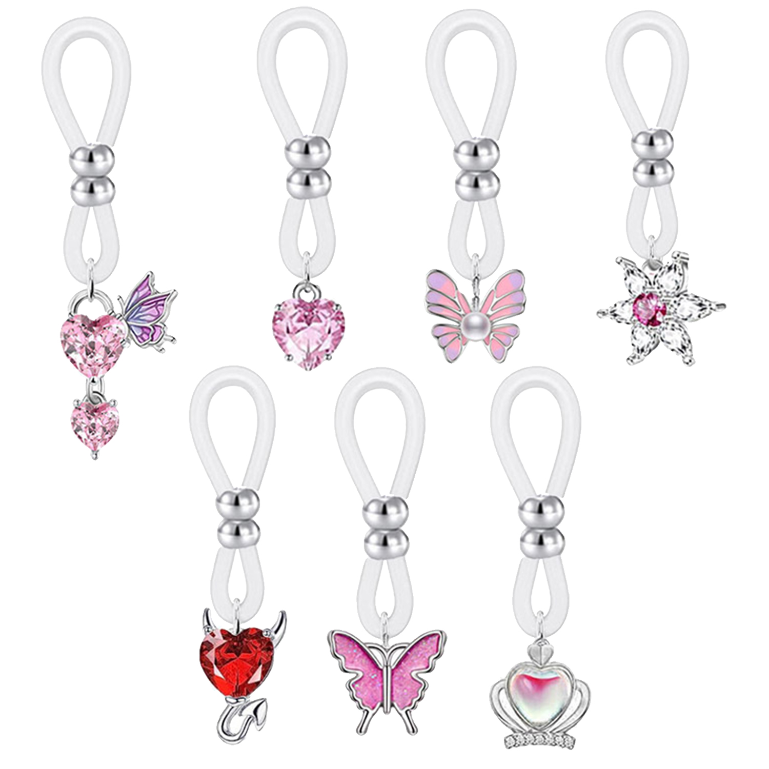 Alloy Silicone Butterfly Heart - Body Jewelry Nipple Rings review and price