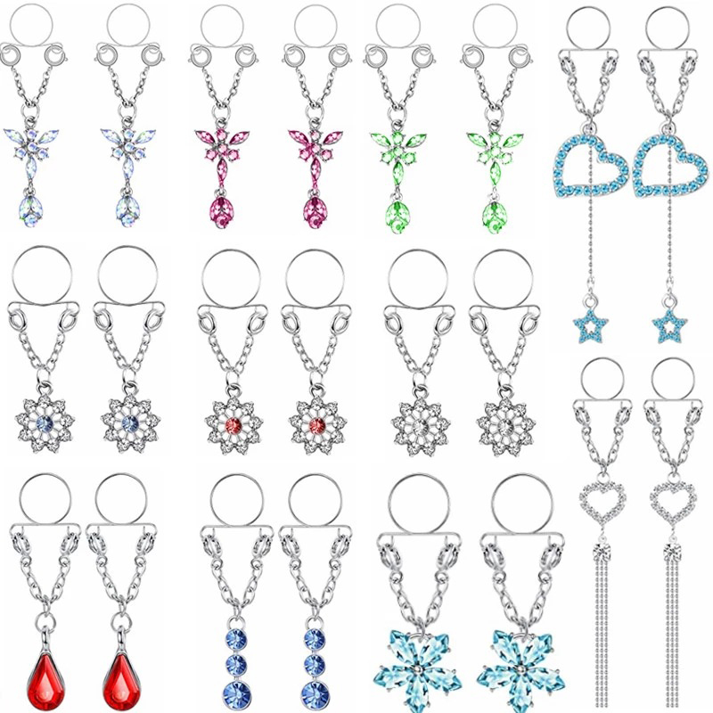 New 1 Pair Sexy Tassel Crystal - Body Jewelry Nipple Rings review and price