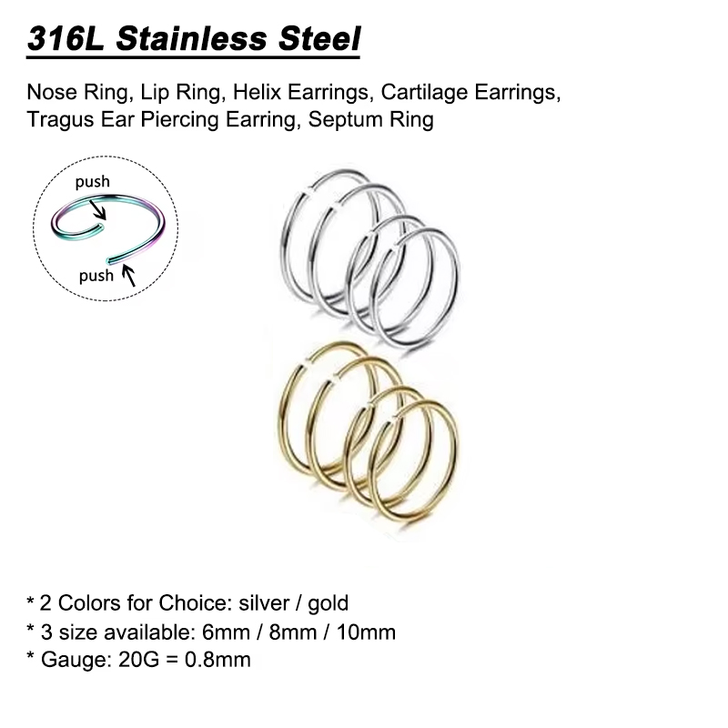 6pcs/lot Hypoallergenic Nose R - Body Jewelry Earrings review and price