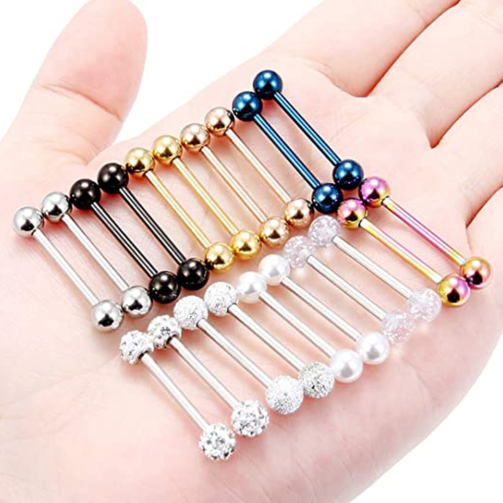 14G Tongue Rings Nipple Rings  - Body Jewelry Nipple Rings review and price