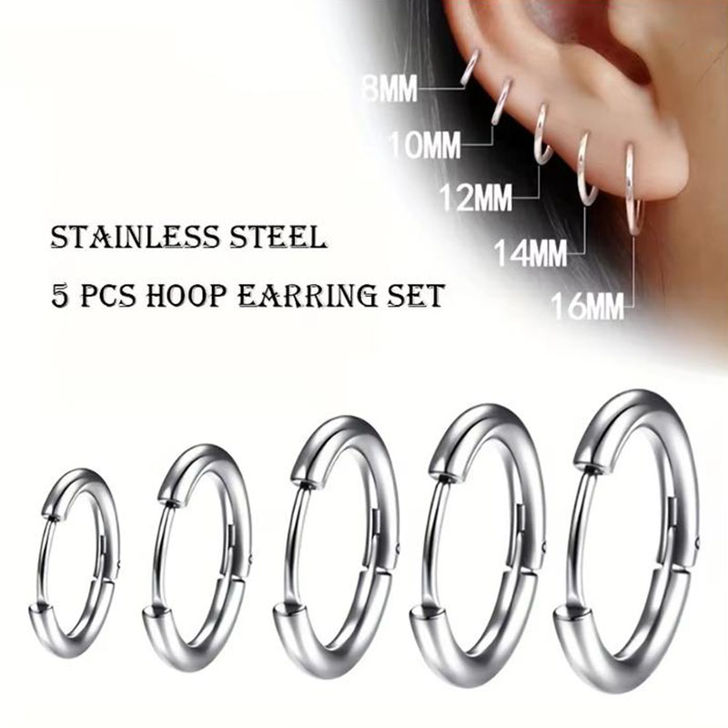 5Pcs Minimalist Unisex Cartila - Helix Cartilage Ring review and price
