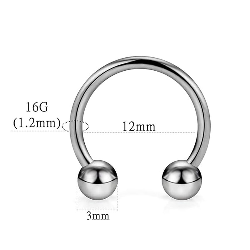 1/5Pcs Titanium Horseshoe Sept - Body Jewelry Nipple Rings review and price
