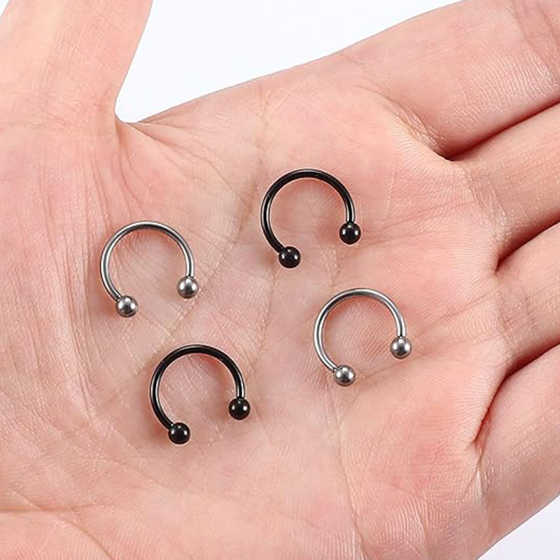 1/5Pcs Titanium Horseshoe Sept - Body Jewelry Nipple Rings review and price