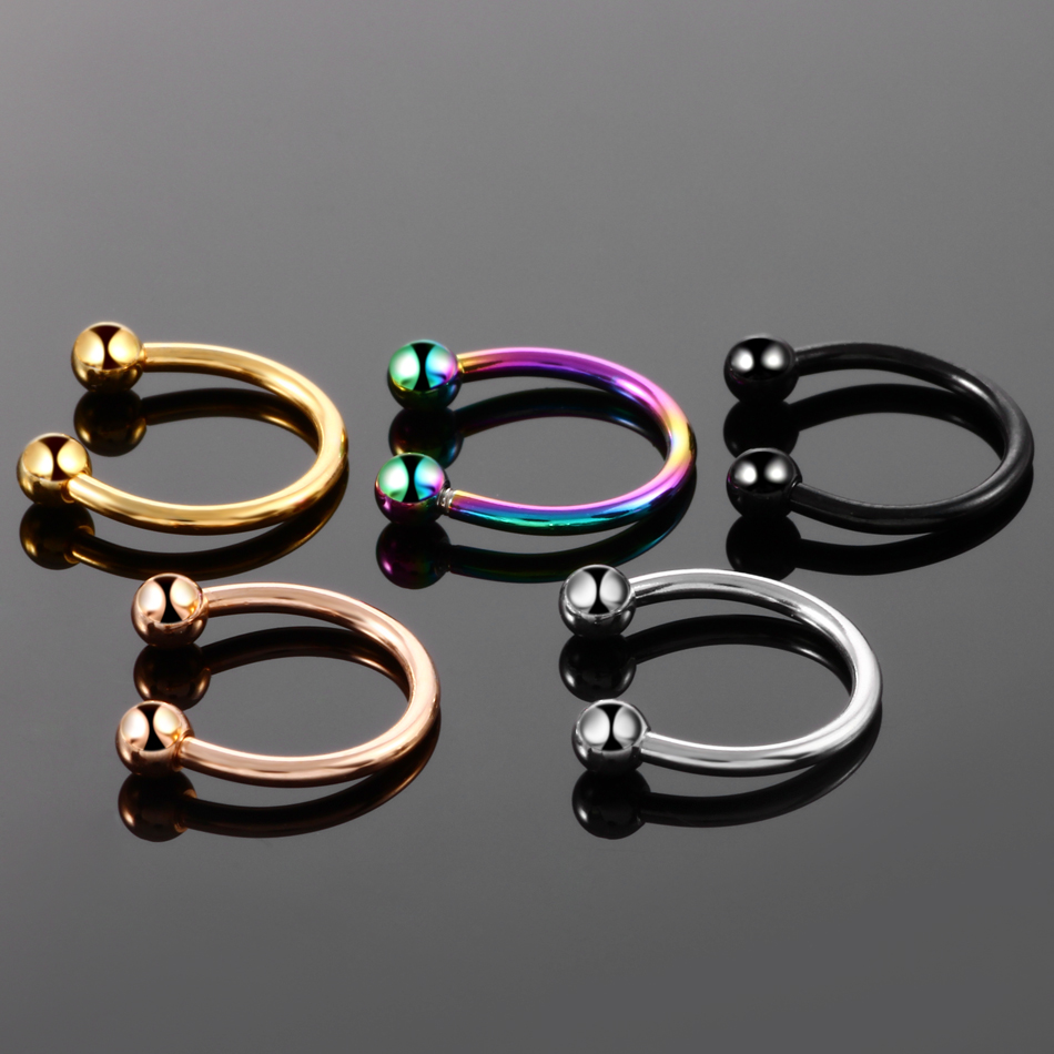 1/5Pcs Titanium Horseshoe Sept - Body Jewelry Nipple Rings review and price