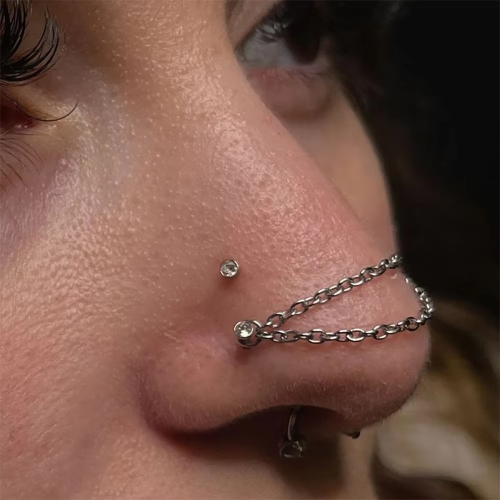 Fashion Titanium Nose Chain Do - Body Jewelry Ear Piercing review and price
