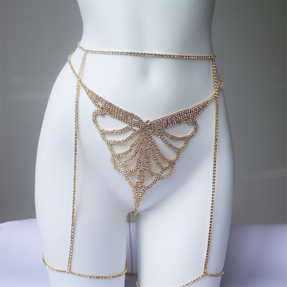 Multi layer rhinestone sparkli - Body Jewelry Waist review and price