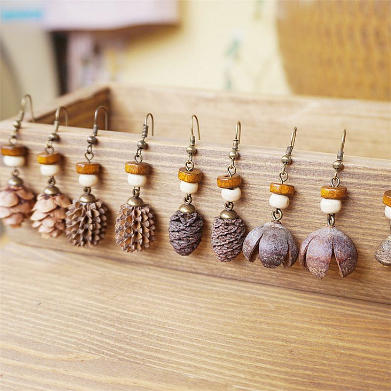 Vintage Wooden Plant Earring U - Body Jewelry Wholesale review and price