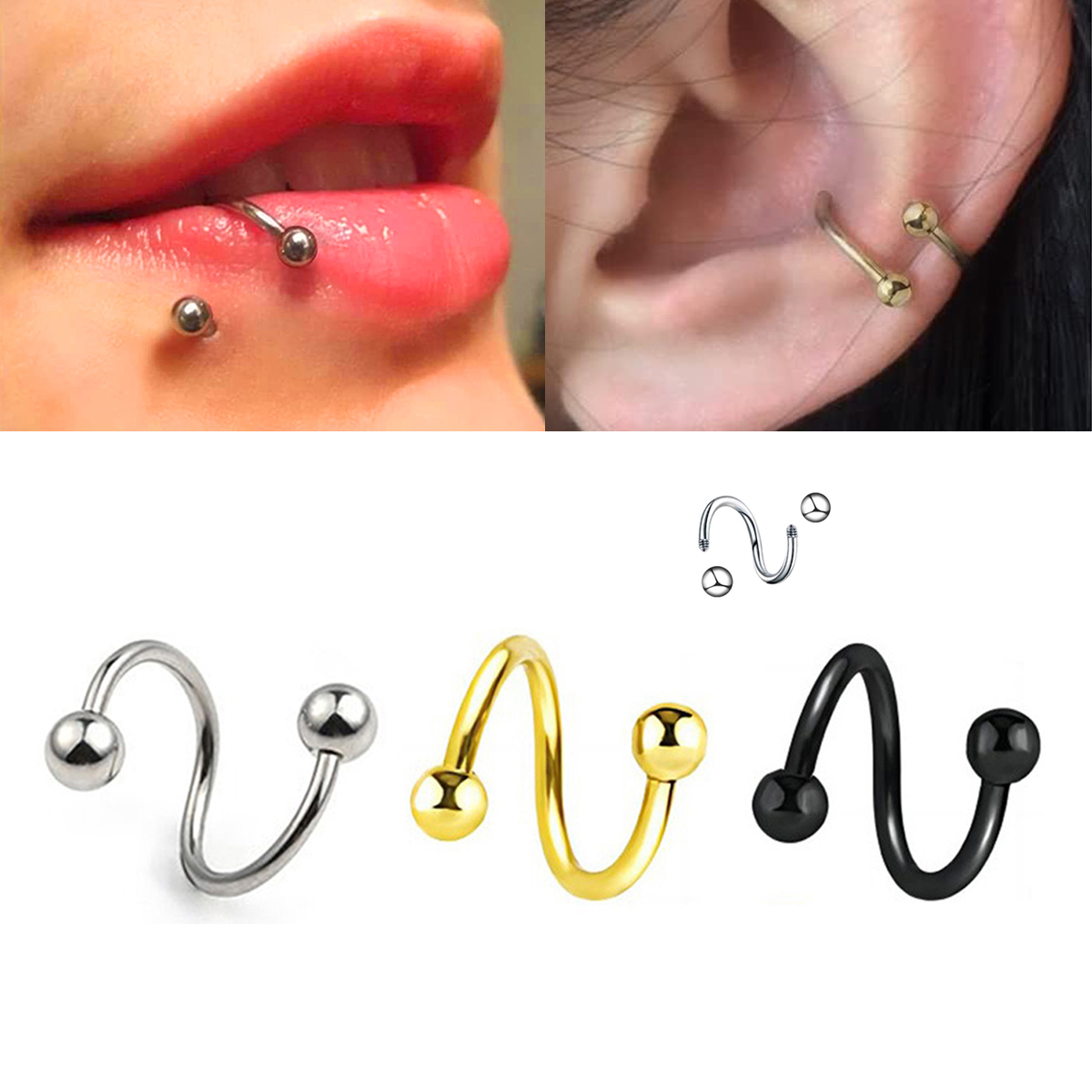 Women's Spiral Earrings Pierci - Body Jewelry Septum review and price