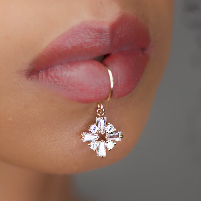 Luxury Gold Color Flower Shape - Body Jewelry Earrings review and price