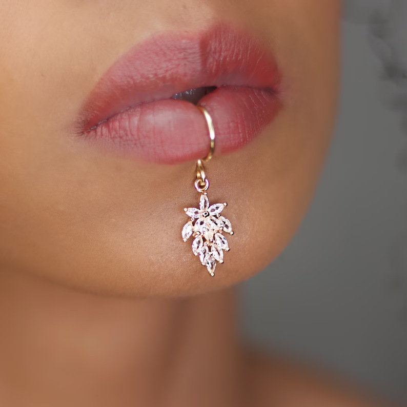 Luxury Gold Color Flower Shape - Body Jewelry Earrings review and price
