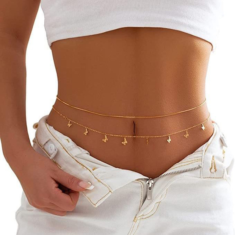 Fashion Simple Double Layer Be - Body Jewelry Waist review and price